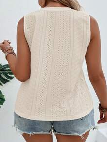 EMERY ROSE New Arrival Plus Size Women Fashionable Casual Versatile Jacquard Knit Sleeveless Top - Multicolor - View 2