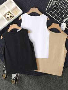 6pcs/Set Classic Cool Racing Culture Graphic Print Sleeveless Vest For Summer, Vintage Racing Pattern Print Vest Blind Box, RANDOM 6 PCS SEND 3 PCS - Multicolor - View 2