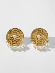 Maija 18K Stainless Steel Pearl Earrings - Gold - View 3