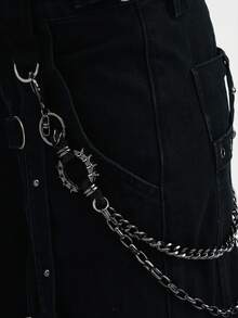 MortiRose Steampunk Metal Pants Chain For Coats And Dresses, S Pants Street Halloween Summer, School Fall, Autumn, Halloween - Black - View 5