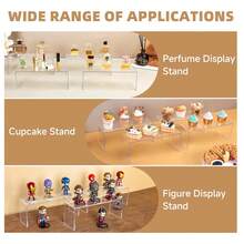 5 Pieces Clear Acrylic Display Risers, Rectangular Tabletop Display Stand Suitable For Collectibles Figures Jewelry Cupcake Dessert Home Decoration Storage Organizer - View 11