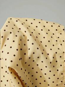 SHEIN Tall Quần dài màu nâu, quần mùa đông, quần Giáng sinh, quần năm mới, quần dệt chấm bi nâu, quần ống rộng thắt eo dành cho nữ, quần chấm bi nâu, quần chấm bi nâu, quần mùa thu, quần áo mùa thu cho nữ, quần áo mùa đông cho nữ - Vàng nhạt - Xem 10