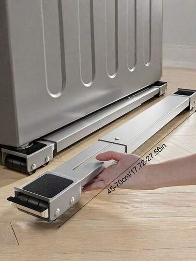 Adjustable Refrigerator Support With Wheels, Mobile Washing Machine Base, Shock-Absorbing Furniture Rollers. Suitable For Household Appliance Moving And Organizing Racks, Heavy-Duty Support Foot Mat Sets