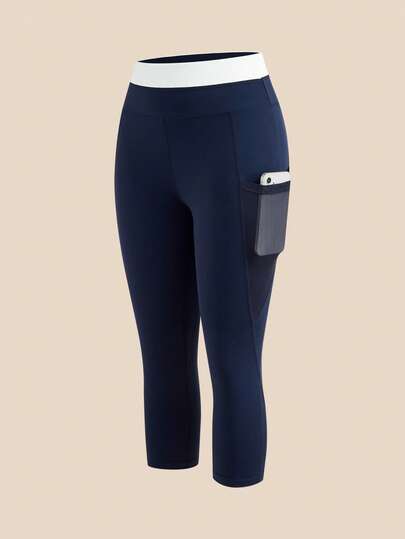 Cheerettes Quần legging nữ dài đến 7/8, phối màu tương phản, có túi lưới.