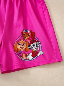 SHEIN | PAW Patrol 两件套休闲男童睡衣，圆领短袖上衣和短裤，舒适套装 - 彩色 - 查看 7