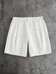 AXEPEAK Men's Striped Casual Versatile Daily Wear Shorts - Black and White - View 9