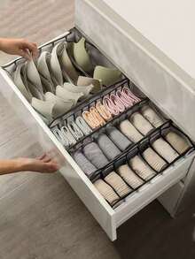 3PCS Space-Saving Bra Storage Box, Multifunctional Foldable Wardrobe Drawer Divider, Durable Organizer For Underwear, Socks And Small Accessories, Practical Underwear Drawer Storage Solution - Multicolor - View 6