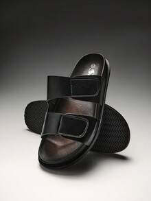 SHUZIA Men's Casual Versatile Slip-On Sandals - Black - View 5