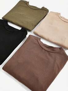 SHEIN BASICS 開衩下擺包臀洋裝 - 摩卡棕 - 查看 2