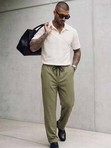 Manfinity RebelGame Men's Casual Short Sleeve Shirt And Pants Set - Multicolor - View 5
