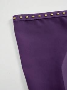 ROMWE Grunge Punk Sexy Halter Backless Vintage Plunging Neck Women Tank Top - Purple - View 3