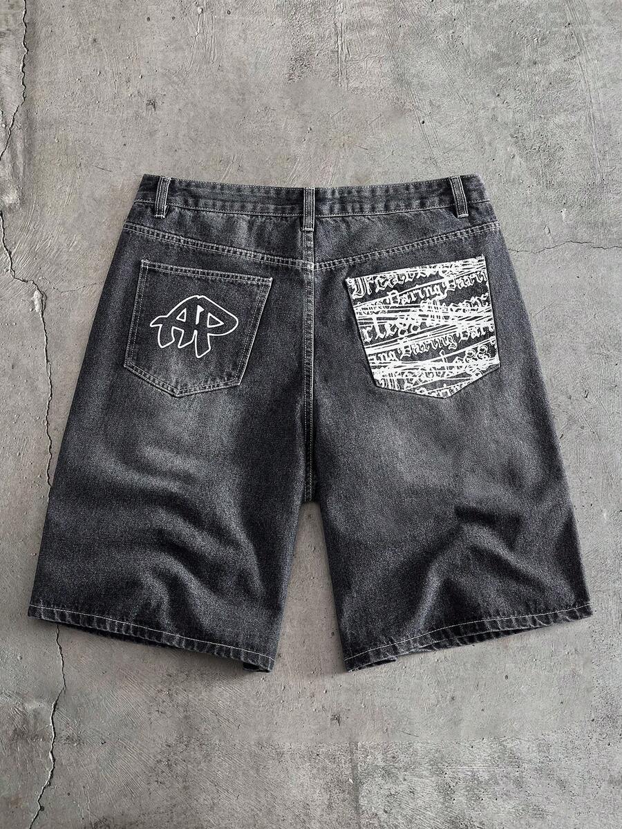 AXEPEAK Quần Short Denim Nam - màu đen - Xem 1