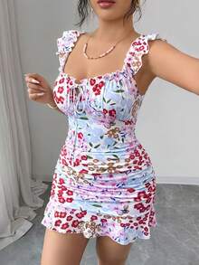 Elenzga Váy ngắn kiểu áo tunic dành cho nữ cỡ lớn theo phong cách Châu Âu và Mỹ, thích hợp cho mùa hè/xuân. - Nhiều màu - Xem 7