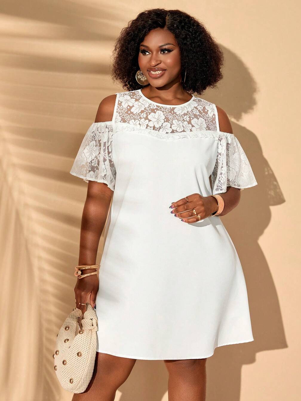 short sleeve wedding guest dress plus size Ever-Pretty Chiffon Short Sleeve Plus Size Wedding Guest Dress for Curvy  Women