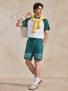 Courvante Men Colorblock Raglan Sleeve Tee For Your Tennis Boyfriend - White - View 7