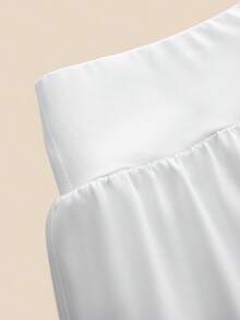 Cheerettes 大码女式字母印花双层运动短裤 - 白色 - 查看 6