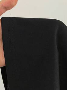 Viva Relle Plus Size Sexy Black Round Neck Halter Backless Sequin Mesh Patchwork Waist Dress For Women - Black - View 7