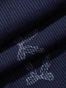 DAZY 3pcs Bow Print Allover Allover Print Camisole And Pants Women Pajama Set - Navy Blue - View 7