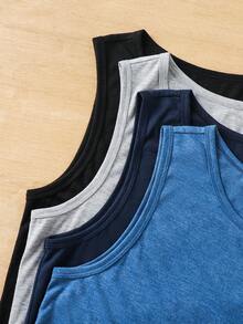 SHEIN 4PCS Teen Boys Tanks - Multicolor - View 6