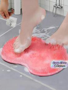 2Pcs 2-In-1 Silicone Shower Scrubber - Wall Mounted Body Exfoliator For Back & Full Body, Adult Bath Scrub Tool For Deep Cleansing & Exfoliating - Multicolor - View 1