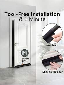 1 Single Sided Door Draft Stopper Windproof Insect Proof Soundproof Waterproof For Bedroom Home Insulation Must Have Accessory - Multicolor - View 6