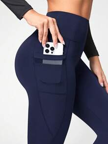 Velisys Velisys Mesh Pocket Patchwork Base Layer Sports Yoga Pants - Multicolor - View 6