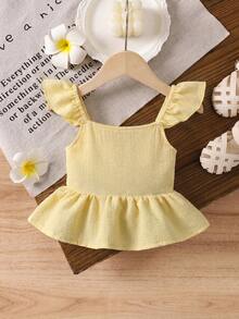 SHEIN LMoss Kids Áo hai dây màu trắng thêu nơ dễ thương, đa năng cho bé gái, thích hợp cho kỳ nghỉ hè. - Nhiều màu - Xem 2