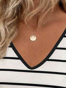 EMERY ROSE New Arrival Plus Size Women's Fashion Casual Versatile Striped Contrast V-Neck Short Sleeve T-Shirt - Multicolor - View 3