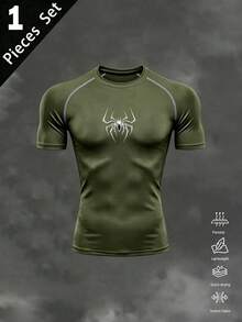 Gym Rark Men's 1pc Round Neck Short Sleeve Raglan Sleeve Casual Summer Breathable Sports T-Shirt, Gym - Army Green - View 8
