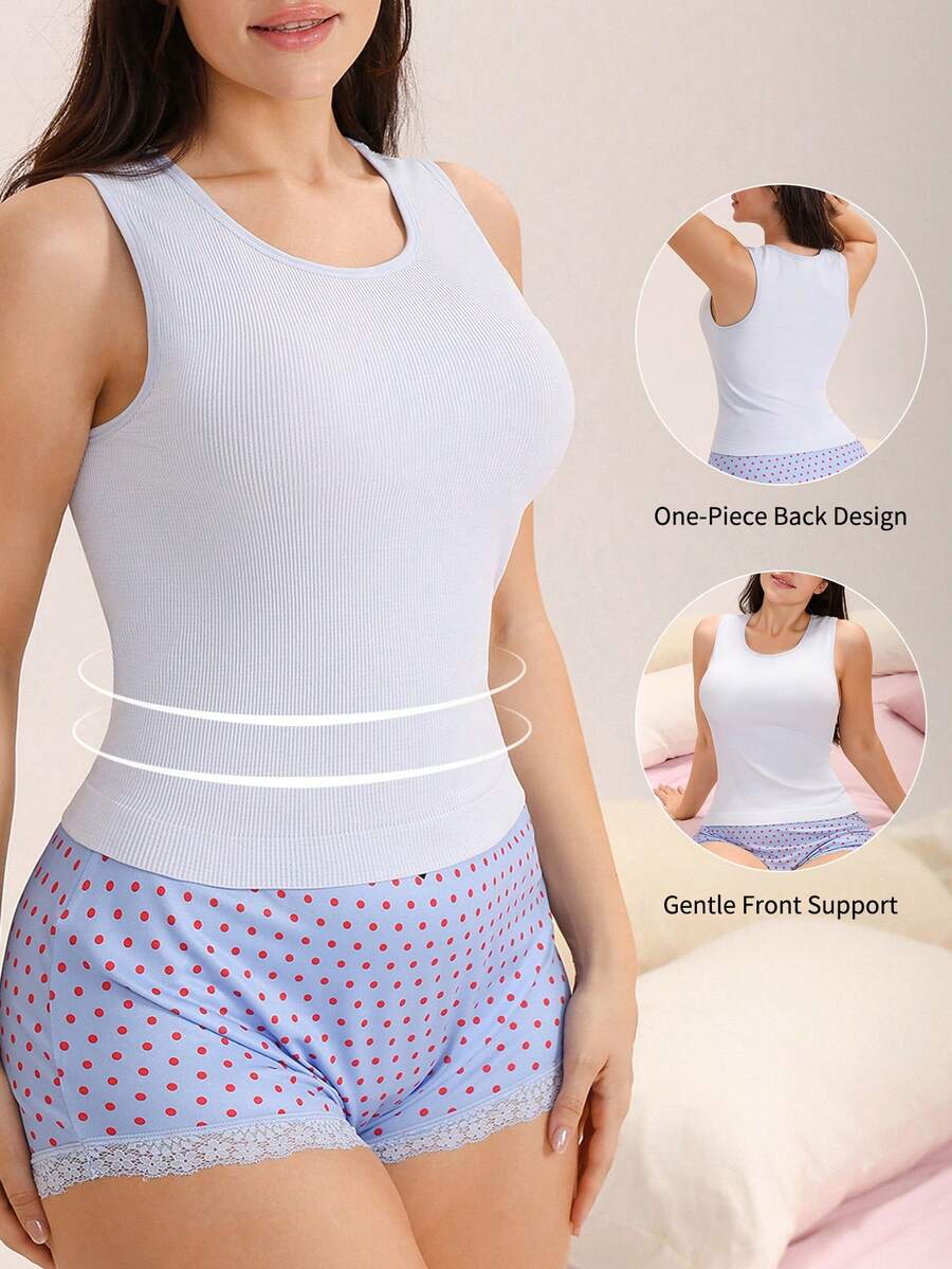 Nora Wilde 1pc Plus Size Women Seamless Comfortable Camisole - Baby Blue - View 1