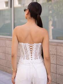 Andrea Bello 女款休閒度假西式海灘婚禮賓客服裝 開學畢業早午餐上衣，女款白色度假穿搭 - 白色 - 查看 2