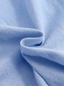 SHEIN 2pcs/Set Girls Casual Ruffle Trim Round Neck Blouse & Loose Woven Pants, Suitable For Parties, Commuting, Shopping, Birthday Parties, And More - Blue - View 7