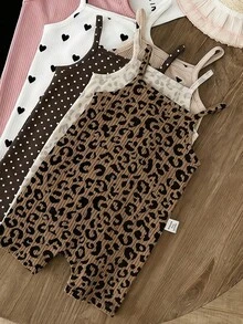 Họa tiết chấm bi da báo cổ điển, phong cách Chill Chill, họa tiết đồ họa cho bé gái, áo liền quần dây đeo thoải mái cho bé gái thích hợp cho mùa xuân/hè, trang phục mùa hè dễ thương, đồ dùng mùa hè cho trẻ em, đồ đi chơi mùa hè, phong cách Hàn Quốc, thoải mái dễ chịu, trẻ em sành điệu, Y2K, Kawaii, dự tiệc, hàng ngày, kỳ nghỉ, dễ thương, thoải mái, phong cách Cottagecore, thường ngày cuối tuần, đi chơi gia đình, trang phục chụp ảnh. - Nhiều màu - Xem 3