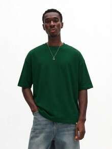 SUMWON Lässiges, oversized Grafik T-Shirt mit Saudi-Rückendruck und Frontdesign - Grün - Übersicht 2