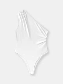 SHEIN BASICS 3件組女款休閒性感純色針織細肩帶連身衣，適合夜店、夜生活、夏季，紅色、白色、黑色 - 彩色 - 查看 5