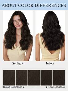 Extensiones de cabello con halo de cabello humano 100% real, extensiones de cabello sin costuras con cable, 12-16 pulgadas, color marrón claro, suave al tacto, con clips, extensiones de cabello Remy - S2A - Ver 7