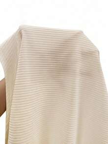 SHEIN LUNE Women's Ribbed Ruffle Cap Sleeve Bodysuit Round Neck Form-Fitting Top In Light Yellow Shades Of Brown High Stretch Basic Daily Wear Holiday - Multicolor - View 3
