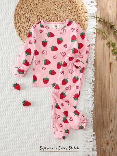 Cozy Pixies Bộ đồ ngủ 2 mảnh cho bé trai, in hình động vật hoạt hình, chất liệu vải mềm mại, cổ tròn, tay ngắn, có bèo nhún và quần legging cạp chun.