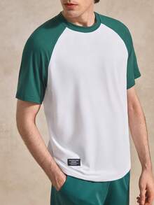 Courvante Men Colorblock Raglan Sleeve Tee For Your Tennis Boyfriend - White - View 5