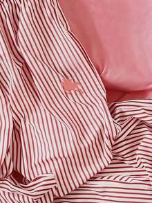 SHEIN Teen Girl Striped Short Sleeve T-Shirt And Pants Set - Pink - View 6