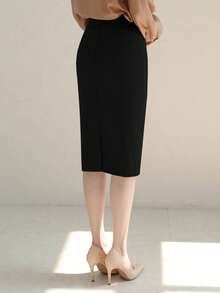DAZY Women's High Waisted Bodycon Skirt,Pencil Skirt - Black - View 2