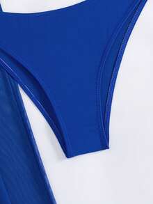 Bonvoyette Summer Beach U Wired Bandeau Bikini With Beach Pants - Royal Blue - View 7