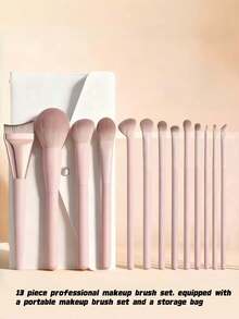 13‑Piece Professional Makeup Brush Set With Portable Makeup Brushes And Storage Bag - Multicolor - View 8