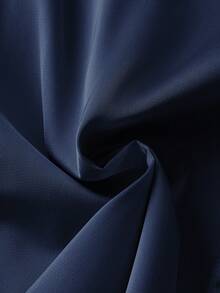 SHEIN Clasi 大码女式夏季休闲度假日常通勤简约纯色V领蝙蝠袖宽松衬衫 - 藏蓝色 - 查看 4