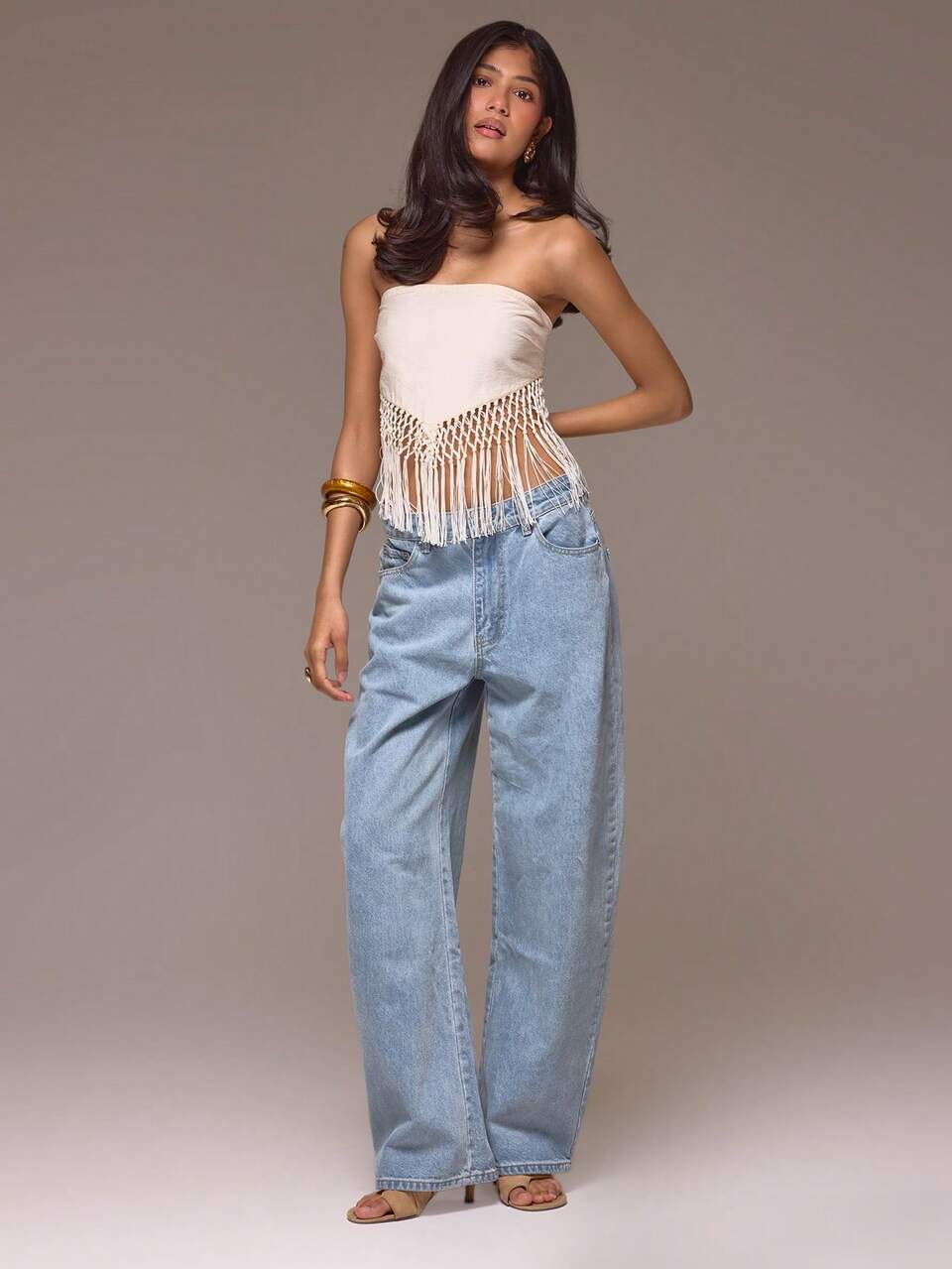 Crochet Fringe Bandeau Linen Top Spring Summer Holiday Vacation Ibiza Roja De Sol