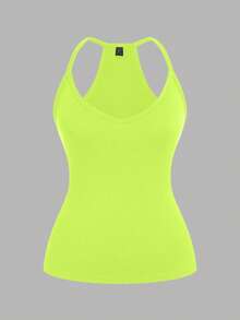 EMERY ROSE Plus Size Casual V-Neck Sports 3 Pieces Set Including Tank Top - Multicolor - View 4