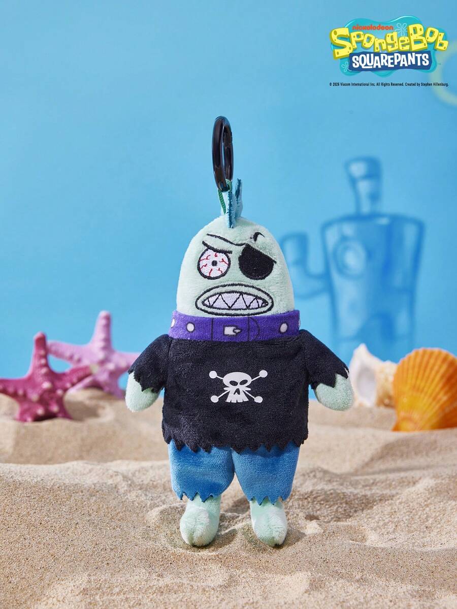 SpongeBob SquarePants | POKOJA LAND 1個 X POKOJA LAND 3D 毛絨鑰匙圈,海盜魚形狀,趣味冒險設計,可掛在包包、鑰匙、書包上,生日或週年紀念的趣味禮物 - 綠色 - 查看 1