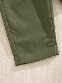Souflis Souflis 2件組新生兒男嬰0-3歲軍綠色短袖POLO衫與休閒軍綠色長褲套裝，適合外出、休閒、上學及其他場合 - 軍綠色 - 查看 7