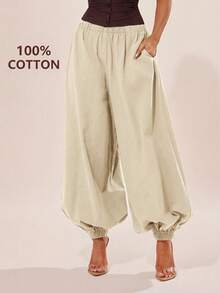 Radiana Quần harem nữ dáng rộng, chất liệu cotton rách nhẹ, có túi, phù hợp mặc hàng ngày, đi lễ hội âm nhạc, Coachella, phong cách BOHO, Bohemian, đi chơi, nghỉ dưỡng, nghỉ mát biển, lễ hội, phong cách miền Tây, hòa nhạc, tiệc hóa trang, phối đồ nhiều lớp, hẹn hò, Ibiza, Nashville, những chuyến đi ngắn, kín đáo, sang trọng, câu lạc bộ, dễ thương, thường ngày, mua sắm, thời trang đường phố, đi chơi, quyến rũ, dễ phối đồ và tôn dáng. - Màu be - Xem 1
