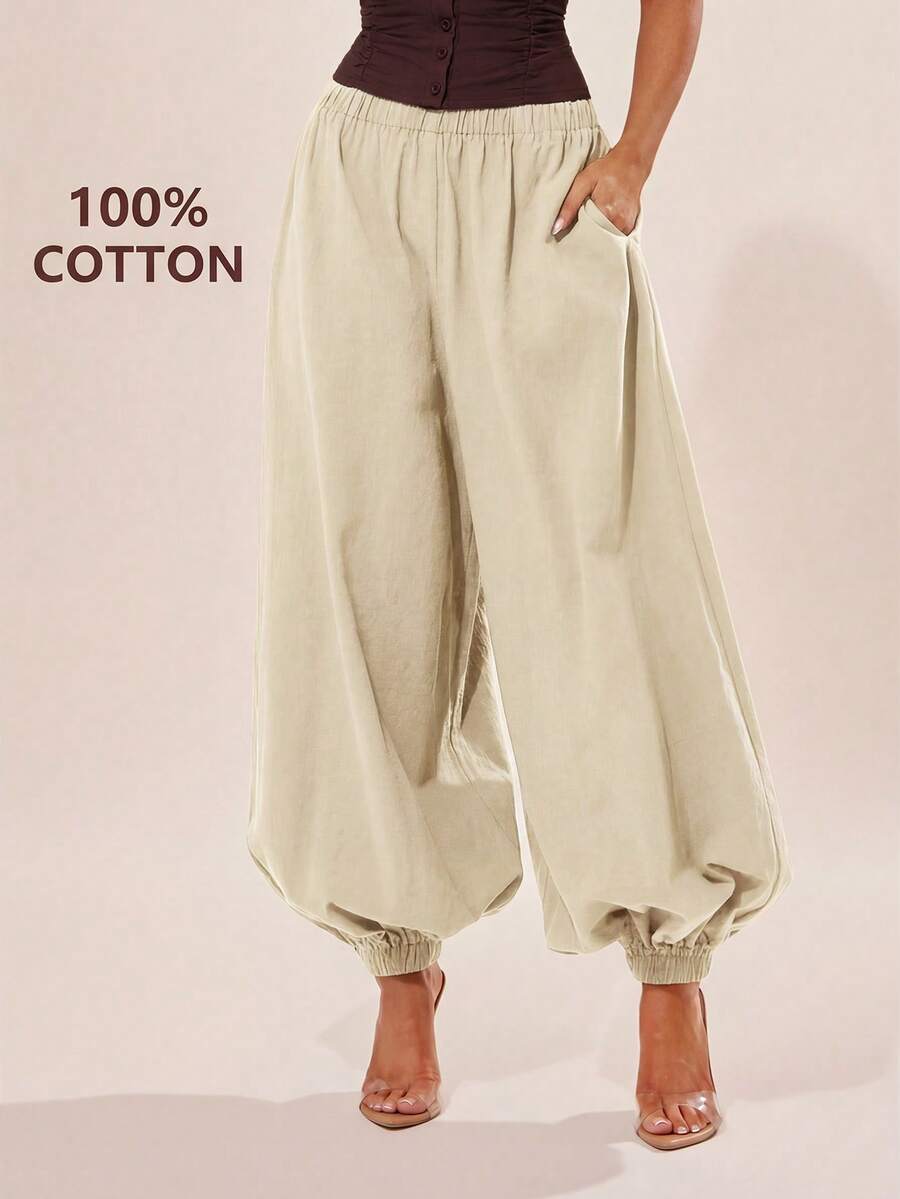 Radiana Quần harem nữ dáng rộng, chất liệu cotton rách nhẹ, có túi, phù hợp mặc hàng ngày, đi lễ hội âm nhạc, Coachella, phong cách BOHO, Bohemian, đi chơi, nghỉ dưỡng, nghỉ mát biển, lễ hội, phong cách miền Tây, hòa nhạc, tiệc hóa trang, phối đồ nhiều lớp, hẹn hò, Ibiza, Nashville, những chuyến đi ngắn, kín đáo, sang trọng, câu lạc bộ, dễ thương, thường ngày, mua sắm, thời trang đường phố, đi chơi, quyến rũ, dễ phối đồ và tôn dáng. - Màu be - Xem 1